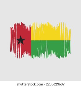 Guinea Bissau Flag Brush Vector Illustration