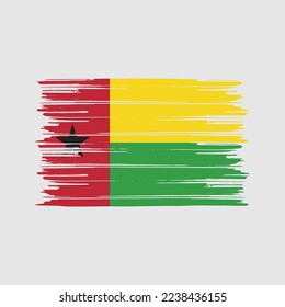 Guinea Bissau Flag Brush Vector Illustration