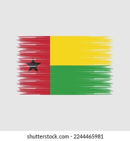 Guinea Bissau Flag Brush Vector Illustration