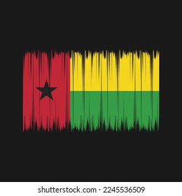 Guinea Bissau Flag Brush Vector Illustration