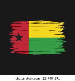 Guinea Bissau Flag Brush Vector Illustration