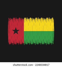 Guinea Bissau Flag Brush Vector Illustration