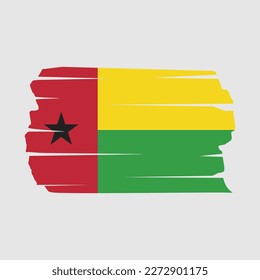 Guinea Bissau Flag Brush Vector Illustration
