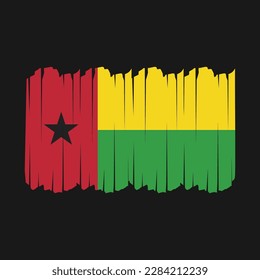 Guinea Bissau Flag Brush Vector Illustration