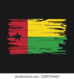 Guinea-Bissau-Flagge - Vektorgrafik mit Pinselspitze