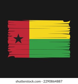 Guinea Bissau Flag Brush Vector Illustration