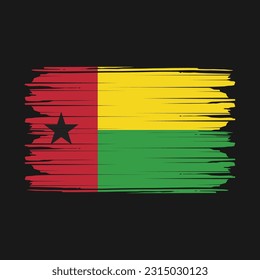 Guinea Bissau Flag Brush Vector Illustration