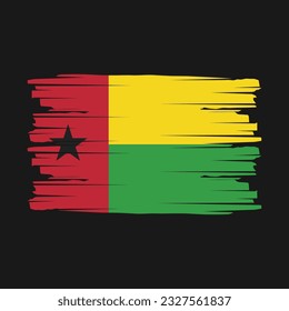 Guinea-Bissau-Flagge - Vektorgrafik mit Pinselspitze