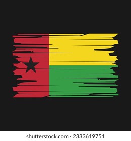 Guinea Bissau Flag Brush Vector Illustration