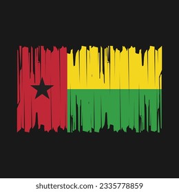 Guinea Bissau Flag Brush Vector Illustration