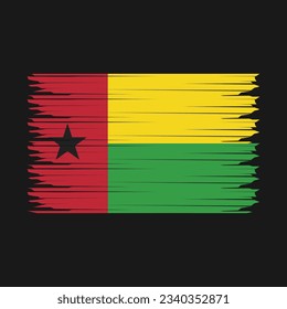 Guinea Bissau Flag Brush Vector Illustration