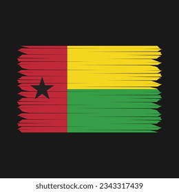 Guinea-Bissau-Flagge - Vektorgrafik mit Pinselspitze