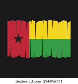 Guinea Bissau Flag Brush Vector Illustration
