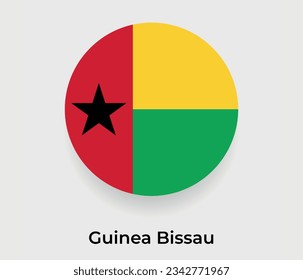 Guinea-Bissau Flaggenblase Kreis um rund Form Symbol Vektorgrafik