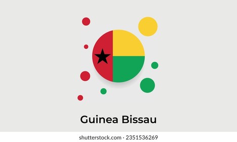 Guinea-Bissau Flaggenblase Kreis um Form Symbol bunter Vektorgrafik