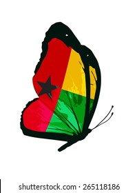 Guinea Bissau flag butterfly - vector