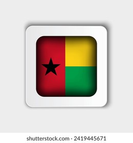Guinea Bissau Flag Button Flat Design
