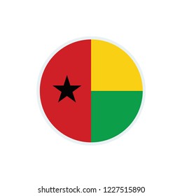 Guinea Bissau flag. Guinea Bissau circle flag.