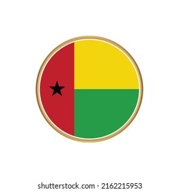 Guinea Bissau Flag with Circle Frame. National Flag