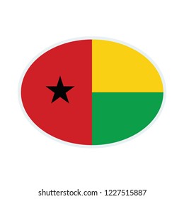 Guinea Bissau flag. Guinea Bissau ellipse flag.