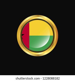 Guinea Bissau flag Golden button