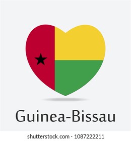 Guinea Bissau Flag in Heart Shape