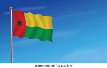 Guinea Bissau Flag for Independence Day Background  Vector Illustration