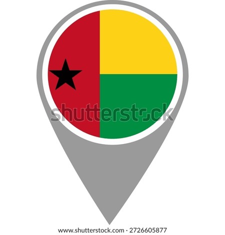 Guinea Bissau flag location pin, Guinea Bissau flag on location pin, Guinea Bissau map pointer in high quality