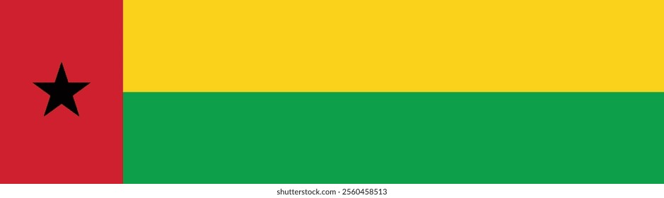 Guinea Bissau flag long banner digital vector illustration