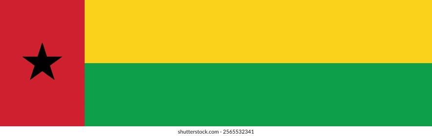 Guinea Bissau flag long banner digital vector illustration