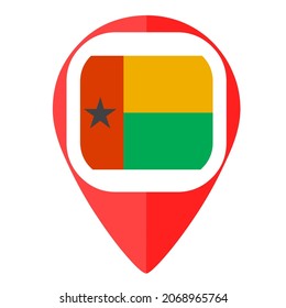 Guinea Bissau flag pin marker pointer map