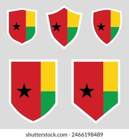 Guinea Bissau Flag Set shield frame