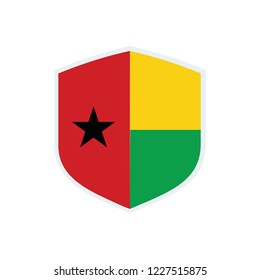 Guinea Bissau flag. Guinea Bissau shield flag.