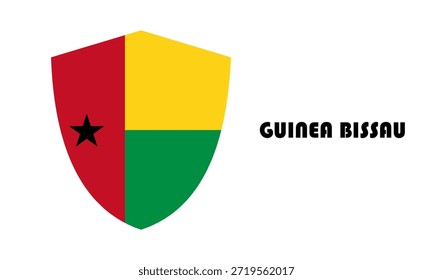 Bandera de Guinea Bissau en forma de escudo (insignia)