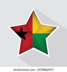 Icono de forma de estrella de bandera de Guinea Bissau