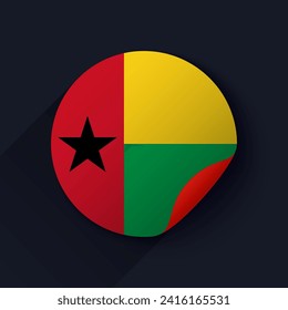 Guinea Bissau Flag Sticker Vector Illustration