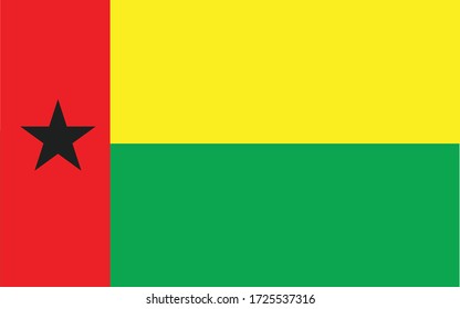 Guinea Bissau flag vector graphic. Rectangle Guinean flag illustration. Guinea Bissau country flag is a symbol of freedom, patriotism and independence.