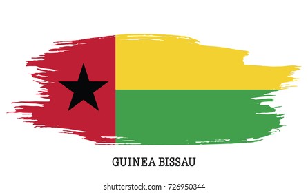 Guinea Bissau flag vector grunge paint stroke  