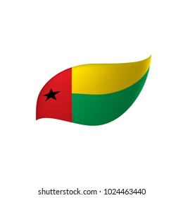 Guinea Bissau flag, vector illustration on a white background