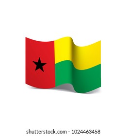 Guinea Bissau flag, vector illustration on a white background
