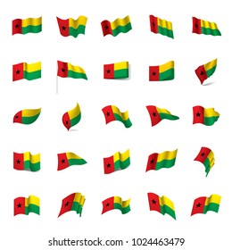 Guinea Bissau flag, vector illustration on a white background