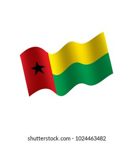 Guinea Bissau flag, vector illustration on a white background