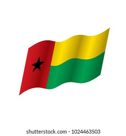Guinea Bissau flag, vector illustration on a white background