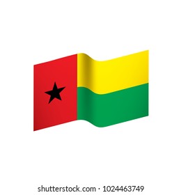 Guinea Bissau flag, vector illustration on a white background