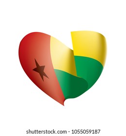 Guinea Bissau flag, vector illustration on a white background