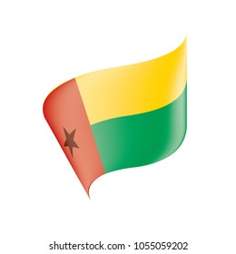 Guinea Bissau flag, vector illustration on a white background