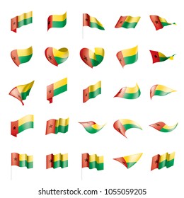 Guinea Bissau flag, vector illustration on a white background