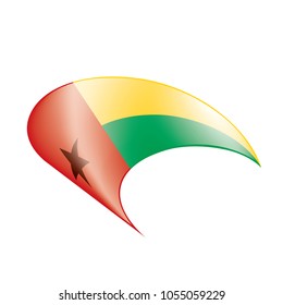 Guinea Bissau flag, vector illustration on a white background