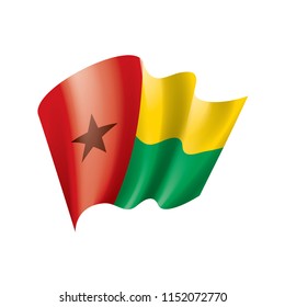 Guinea Bissau flag, vector illustration on a white background