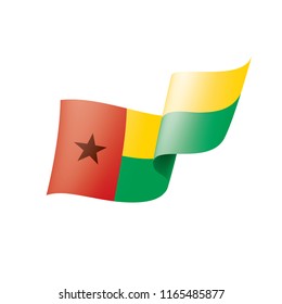 Guinea Bissau flag, vector illustration on a white background